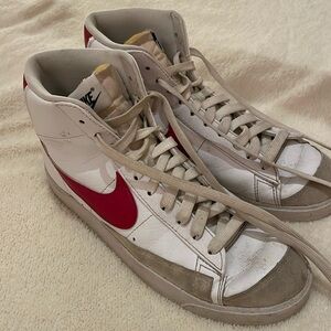 Nike Blazers Size US9 red and white in good but used condition